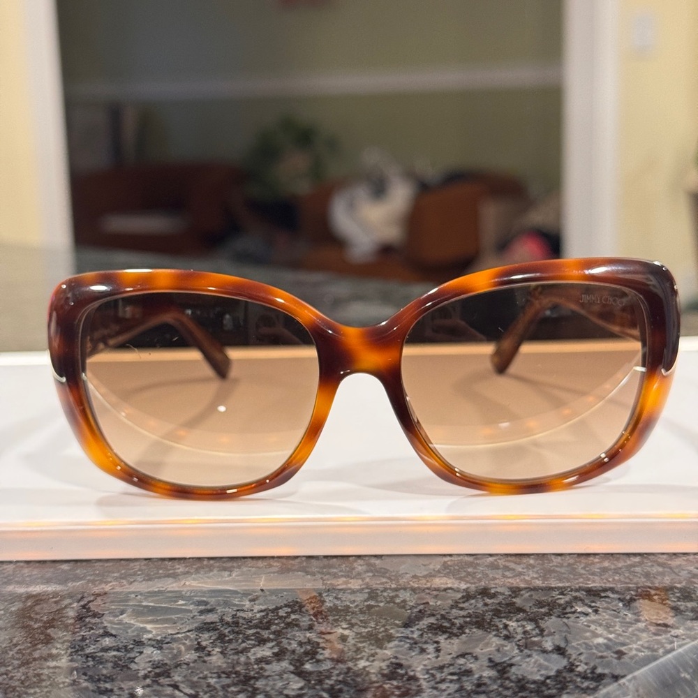 Jimmy Choo Brown Oversized Square Sunglasses